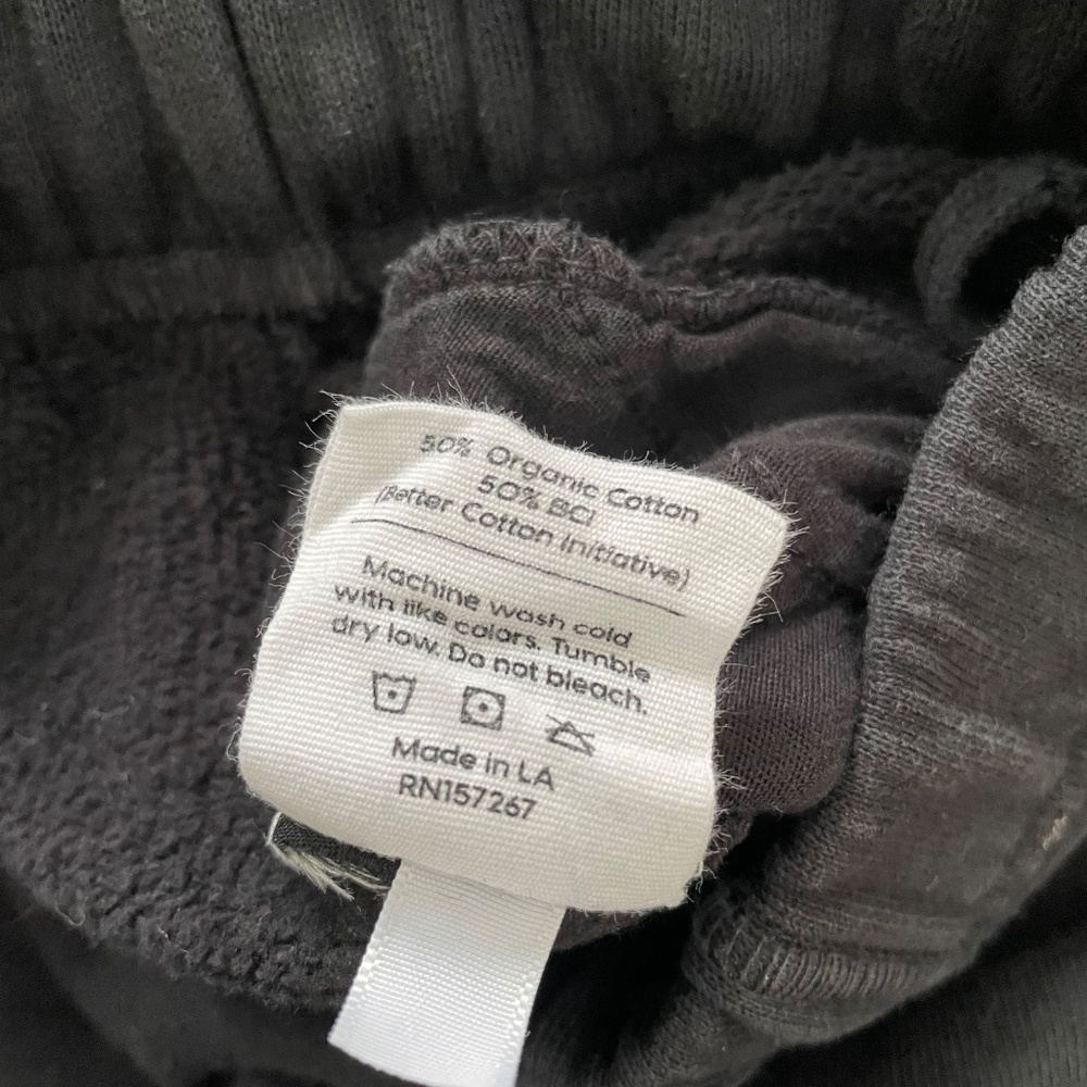 Mate the Label | High Rise Organic Cotton Fleece Sweat Short Black XS - Picture 8 of 8